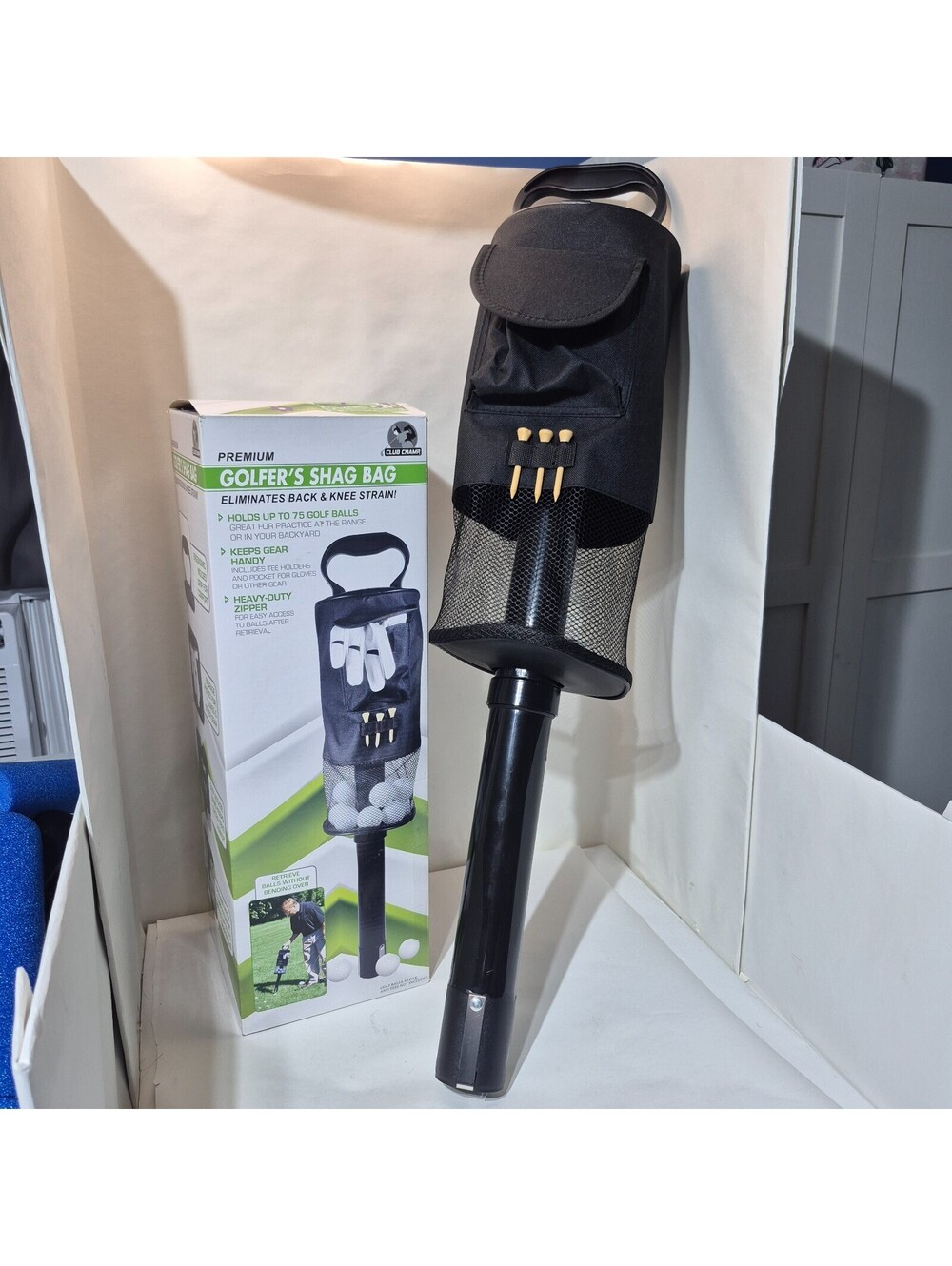 Club Champ Golfers Shag Bag Eliminate Back & Knee Pain